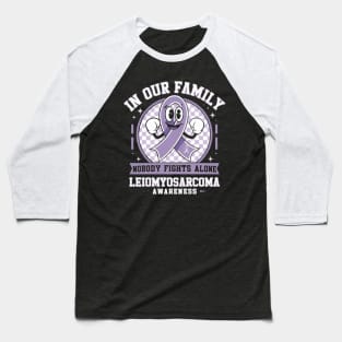 Purple Ribbon Survivor Groovy Leiomyosarcoma Awareness Baseball T-Shirt